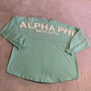 Vintage Spirit Alpha Phi Beta Zeta Sorority Spirit Jersey Green Long Sleeve L